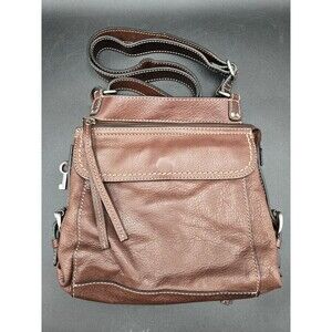 Fossil Purse Womens Cross Body Shoulder Bag Brown Leather 75082 Vintage Y2K